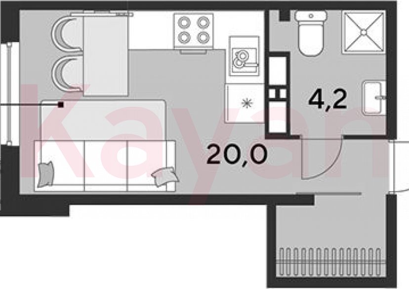 Продажа студии, 24.2 кв.м фото 0 Продажа студии, 24.2 кв.м фото 0