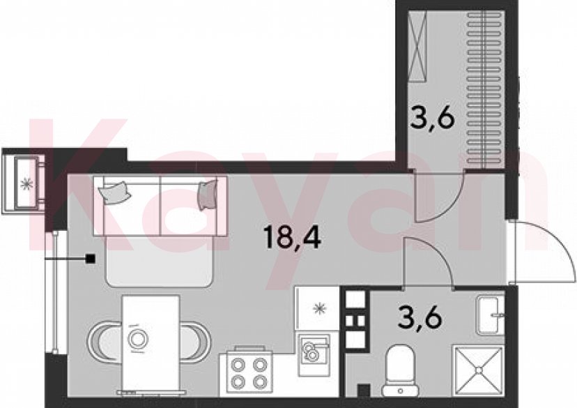 Продажа студии, 25.6 кв.м фото 0
