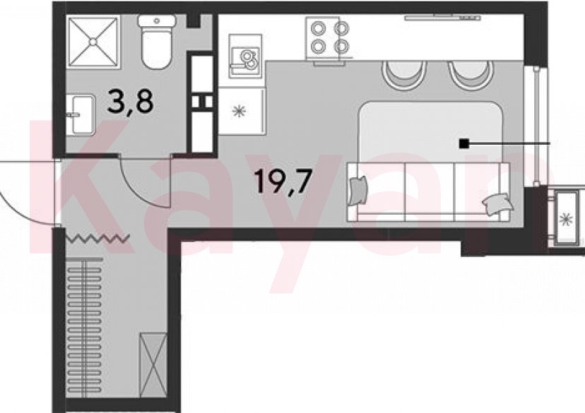Продажа студии, 23.5 кв.м фото 0