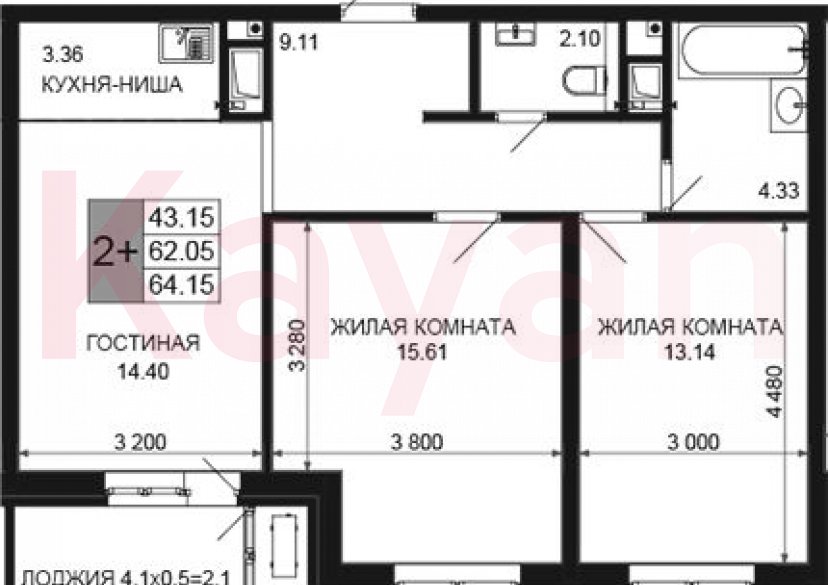 Продажа 3-комн. квартиры, 62.05 кв.м фото 0 Продажа 3-комн. квартиры, 62.05 кв.м фото 0