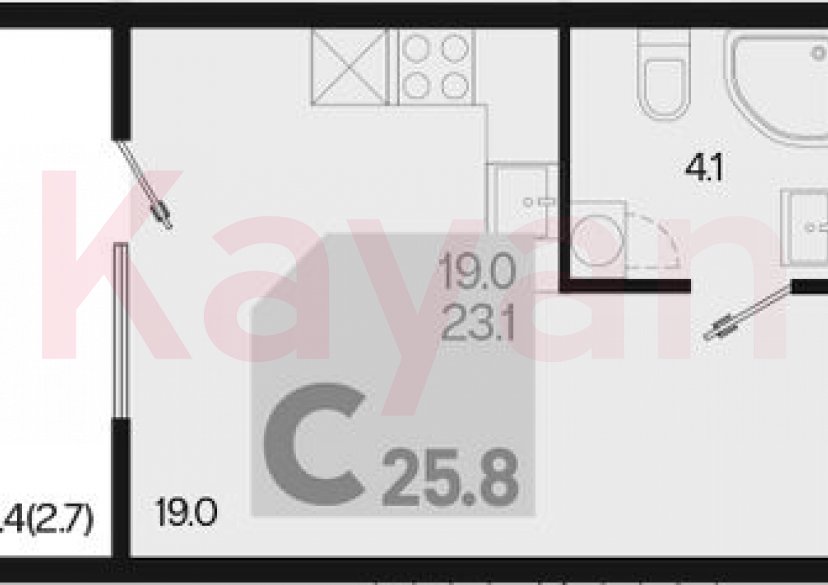 Продажа студии, 23.1 кв.м фото 0
