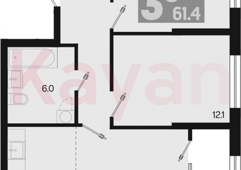 Продажа 3-комн. квартиры, 59.3 кв.м фото 0 Продажа 3-комн. квартиры, 59.3 кв.м фото 0