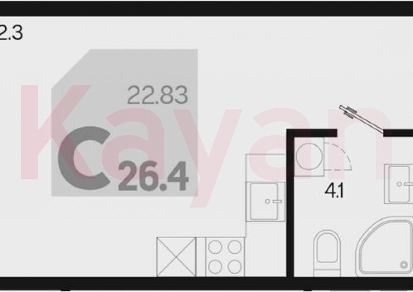 Продажа студии, 26.4 кв.м фото 0