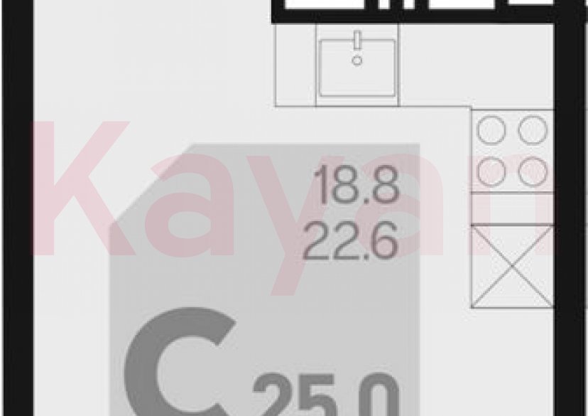 Продажа студии, 22.6 кв.м фото 0