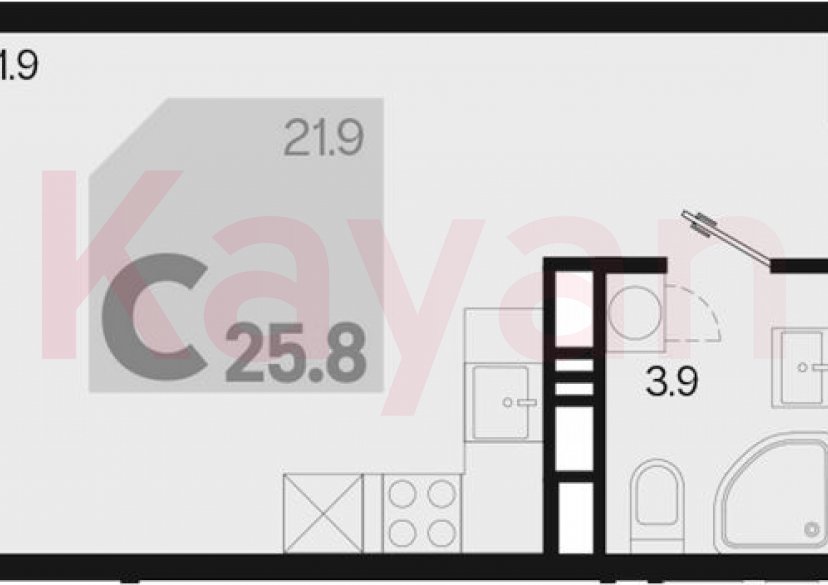 Продажа студии, 25.8 кв.м фото 0