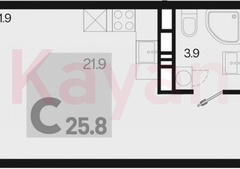 Продажа студии, 25.8 кв.м фото 0 Продажа студии, 25.8 кв.м фото 0
