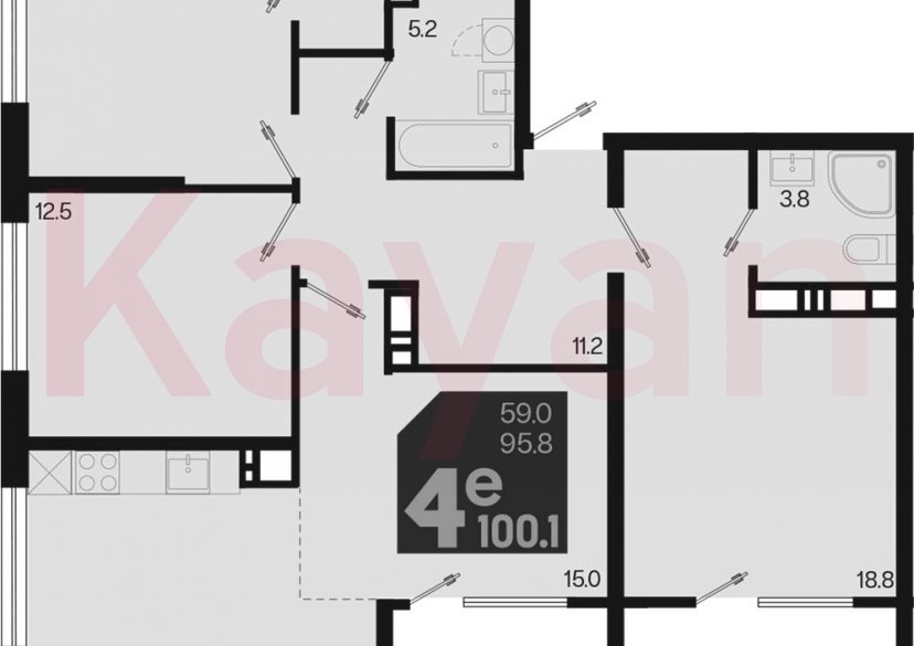 Продажа 4-комн. квартиры, 95.8 кв.м фото 0 Продажа 4-комн. квартиры, 95.8 кв.м фото 0