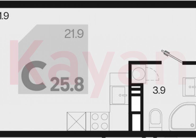Продажа студии, 25.8 кв.м фото 0 Продажа студии, 25.8 кв.м фото 0