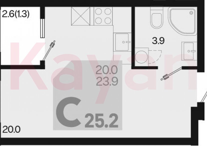 Продажа студии, 23.9 кв.м фото 0 Продажа студии, 23.9 кв.м фото 0