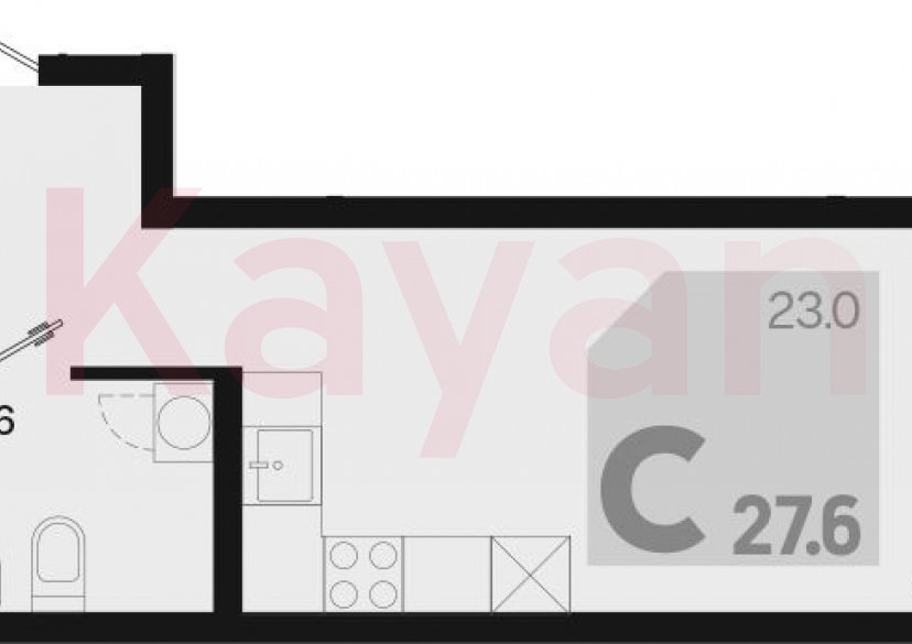 Продажа студии, 27.6 кв.м фото 0