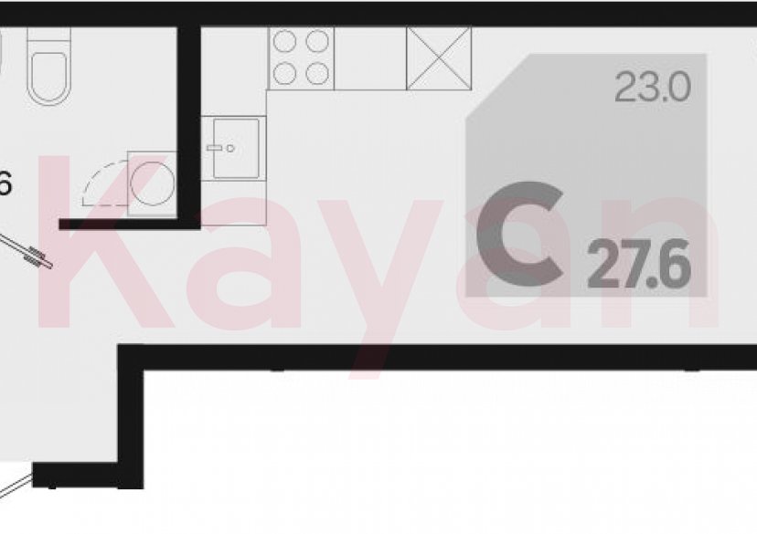 Продажа студии, 27.6 кв.м фото 0 Продажа студии, 27.6 кв.м фото 0
