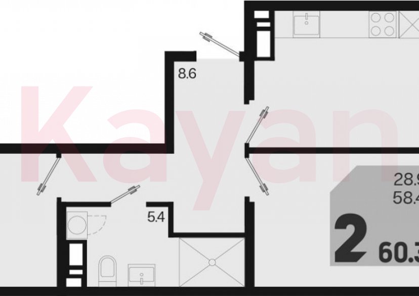 Продажа 3-комн. квартиры, 58.4 кв.м фото 0 Продажа 3-комн. квартиры, 58.4 кв.м фото 0
