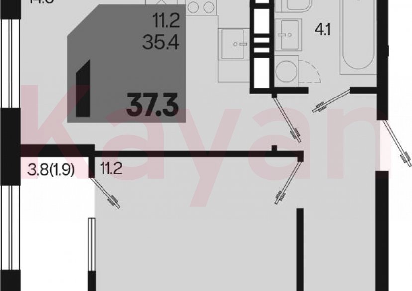 Продажа 1-комн. квартиры, 35.4 кв.м фото 0 Продажа 1-комн. квартиры, 35.4 кв.м фото 0