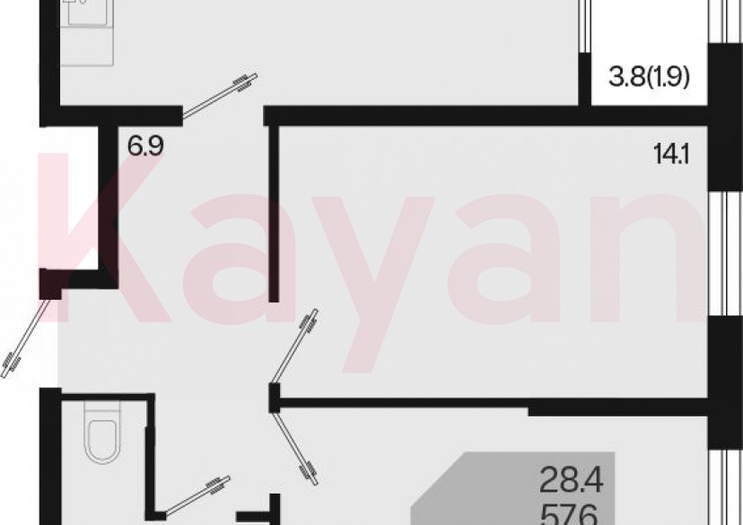 Продажа 3-комн. квартиры, 57.6 кв.м фото 0 Продажа 3-комн. квартиры, 57.6 кв.м фото 0