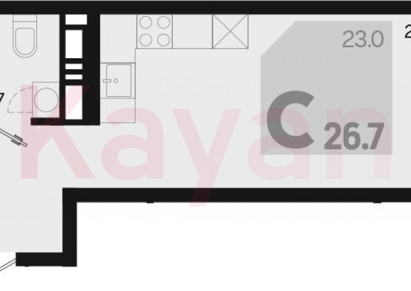 Продажа студии, 26.7 кв.м фото 0