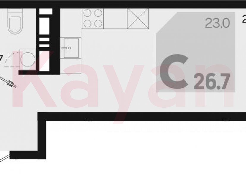 Продажа студии, 26.7 кв.м фото 0
