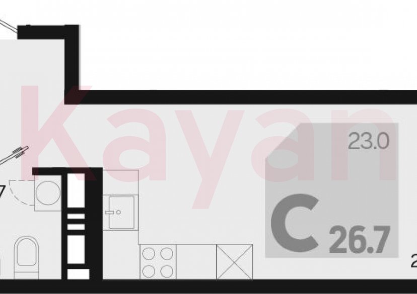 Продажа студии, 26.7 кв.м фото 0