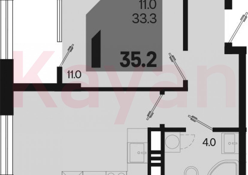 Продажа 1-комн. квартиры, 33.3 кв.м фото 0 Продажа 1-комн. квартиры, 33.3 кв.м фото 0