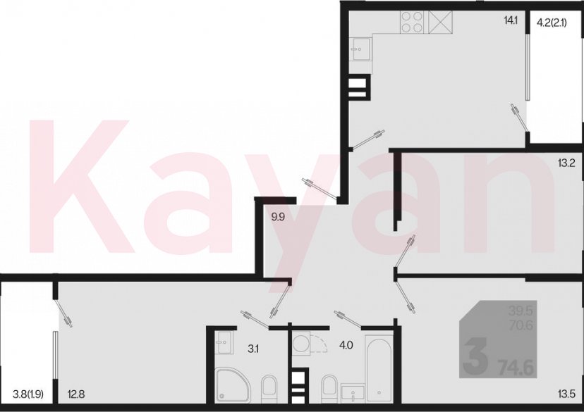 Продажа 3-комн. квартиры, 70.6 кв.м фото 0 Продажа 3-комн. квартиры, 70.6 кв.м фото 0