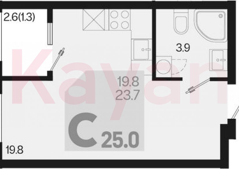 Продажа студии, 23.7 кв.м фото 0 Продажа студии, 23.7 кв.м фото 0