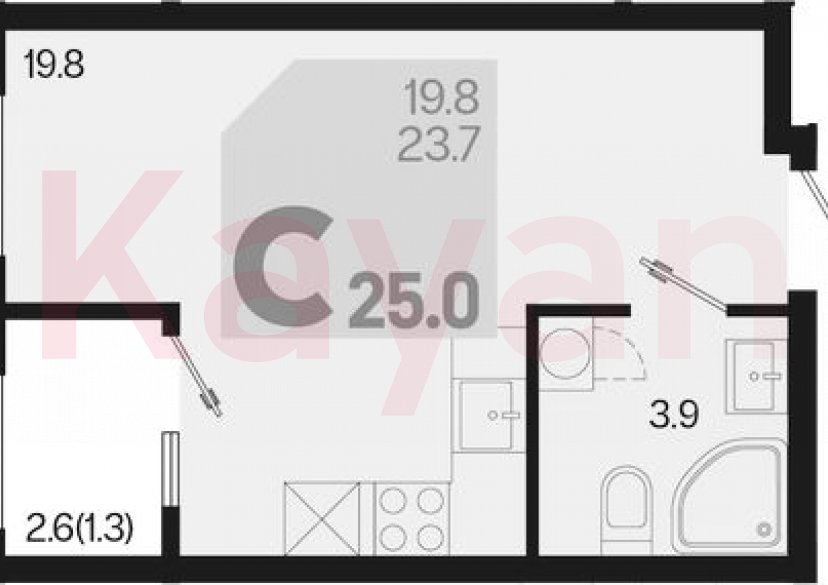 Продажа студии, 23.7 кв.м фото 0