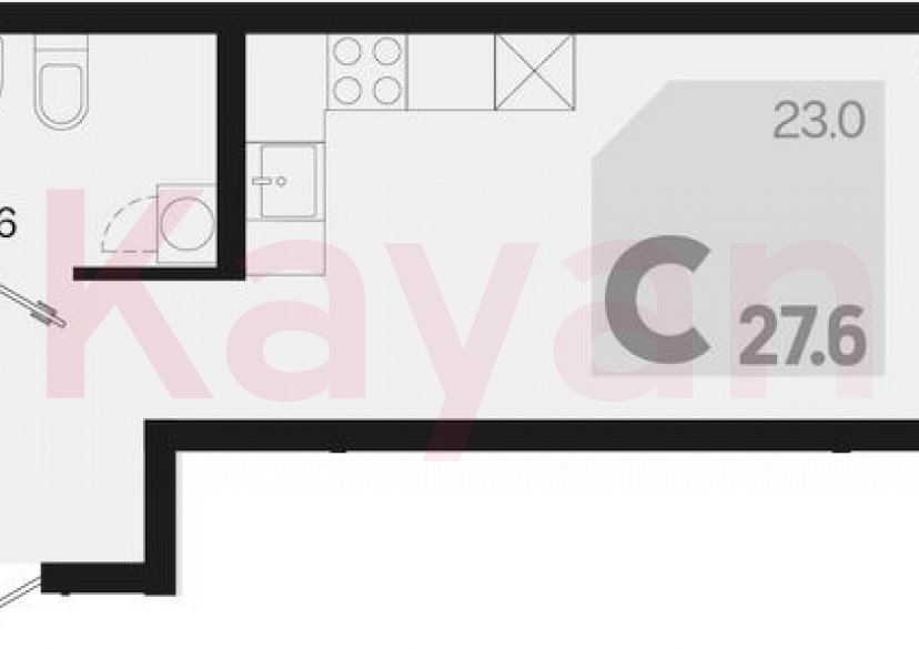 Продажа студии, 27.6 кв.м фото 0 Продажа студии, 27.6 кв.м фото 0