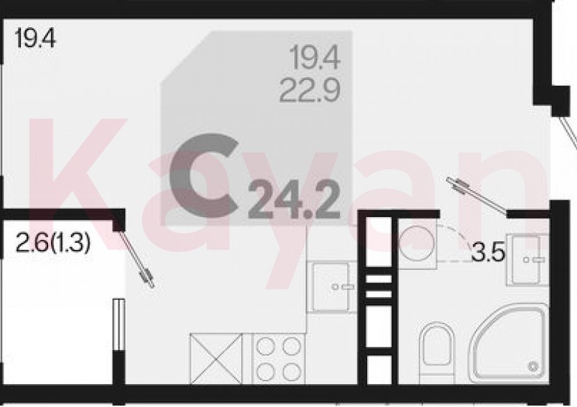 Продажа студии, 22.9 кв.м фото 0