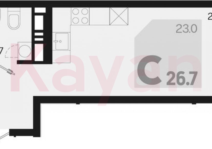 Продажа студии, 26.7 кв.м фото 0