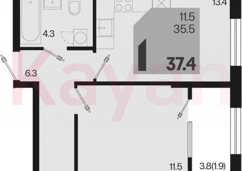 Продажа 1-комн. квартиры, 35.5 кв.м фото 0 Продажа 1-комн. квартиры, 35.5 кв.м фото 0