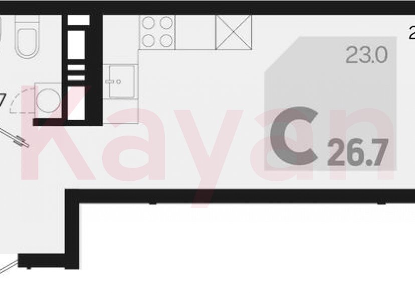 Продажа студии, 26.7 кв.м фото 0