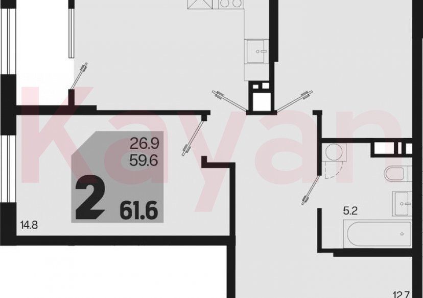 Продажа 2-комн. квартиры, 59.6 кв.м фото 0 Продажа 2-комн. квартиры, 59.6 кв.м фото 0