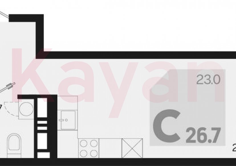 Продажа студии, 26.7 кв.м фото 0