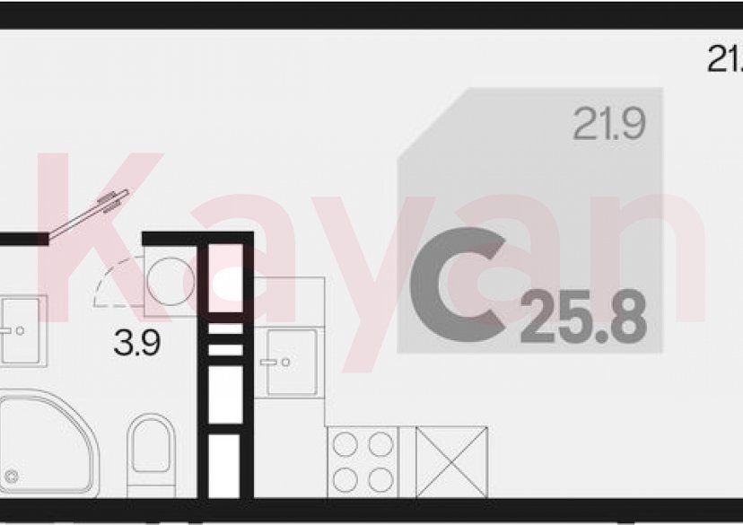 Продажа студии, 25.8 кв.м фото 0