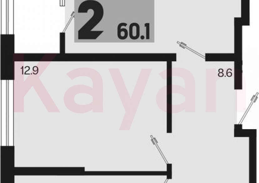 Продажа 2-комн. квартиры, 57.3 кв.м фото 0 Продажа 2-комн. квартиры, 57.3 кв.м фото 0