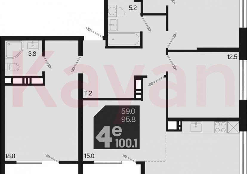 Продажа 4-комн. квартиры, 95.8 кв.м фото 0 Продажа 4-комн. квартиры, 95.8 кв.м фото 0