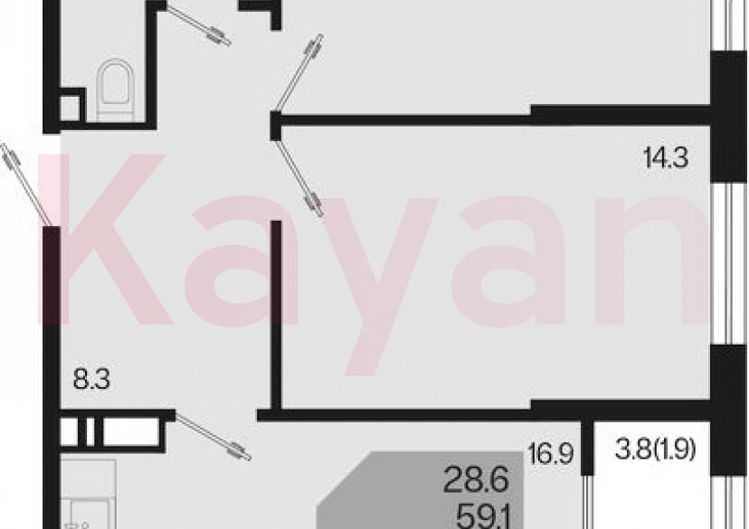 Продажа 3-комн. квартиры, 59.1 кв.м фото 0 Продажа 3-комн. квартиры, 59.1 кв.м фото 0