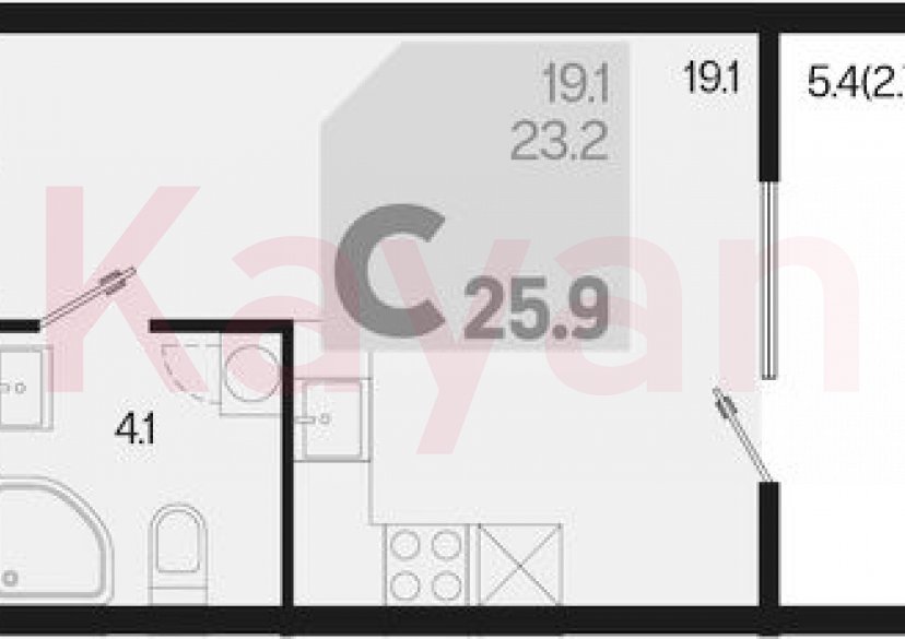 Продажа студии, 23.2 кв.м фото 0