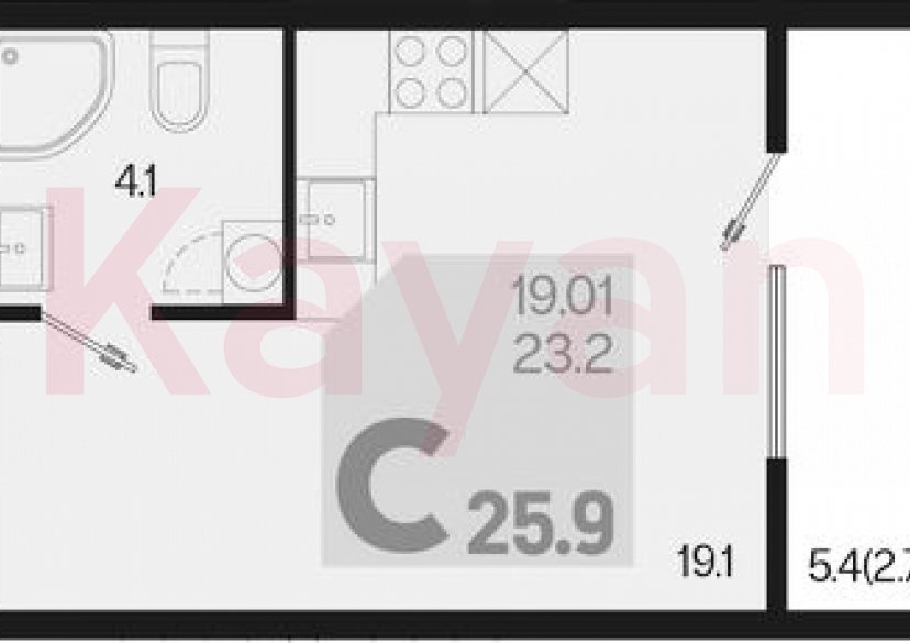 Продажа студии, 23.2 кв.м фото 0