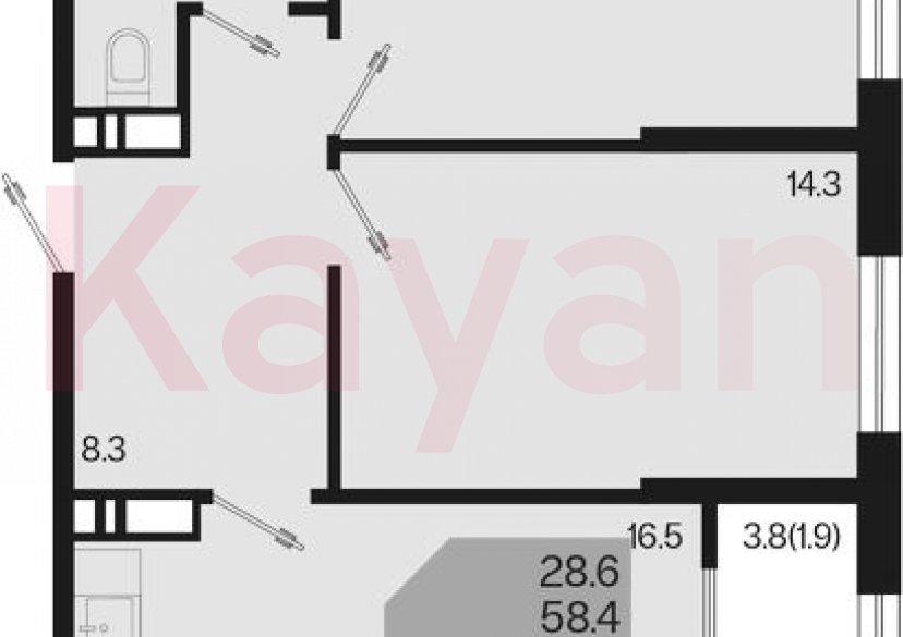 Продажа 3-комн. квартиры, 58.4 кв.м фото 0 Продажа 3-комн. квартиры, 58.4 кв.м фото 0