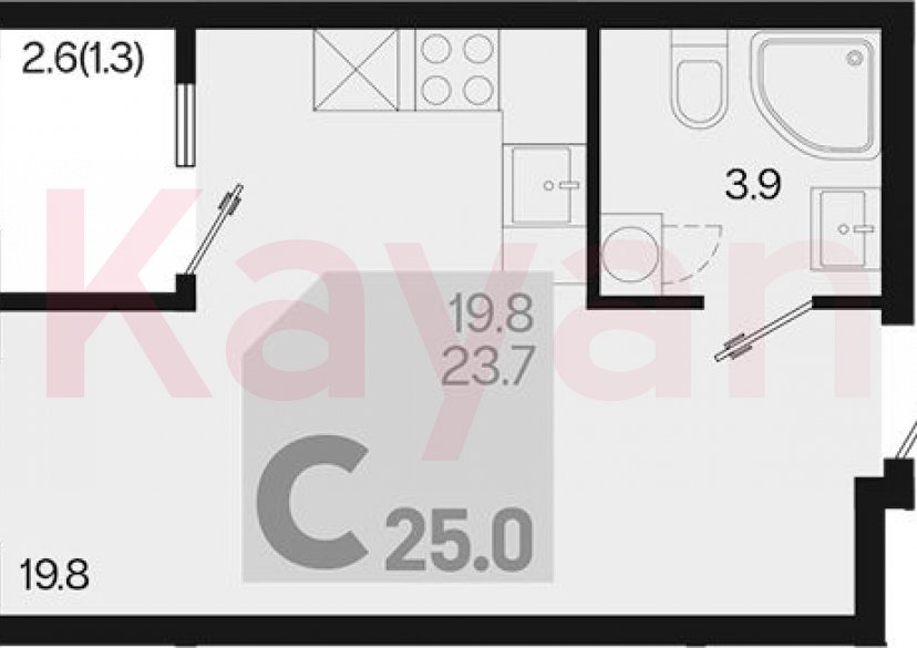 Продажа студии, 23.7 кв.м фото 0 Продажа студии, 23.7 кв.м фото 0