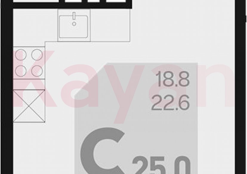 Продажа студии, 22.6 кв.м фото 0