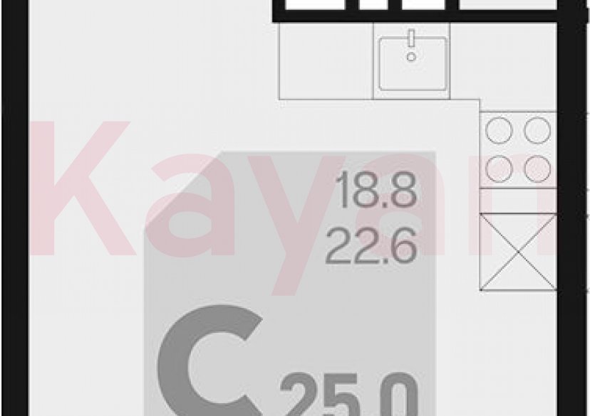 Продажа студии, 22.6 кв.м фото 0