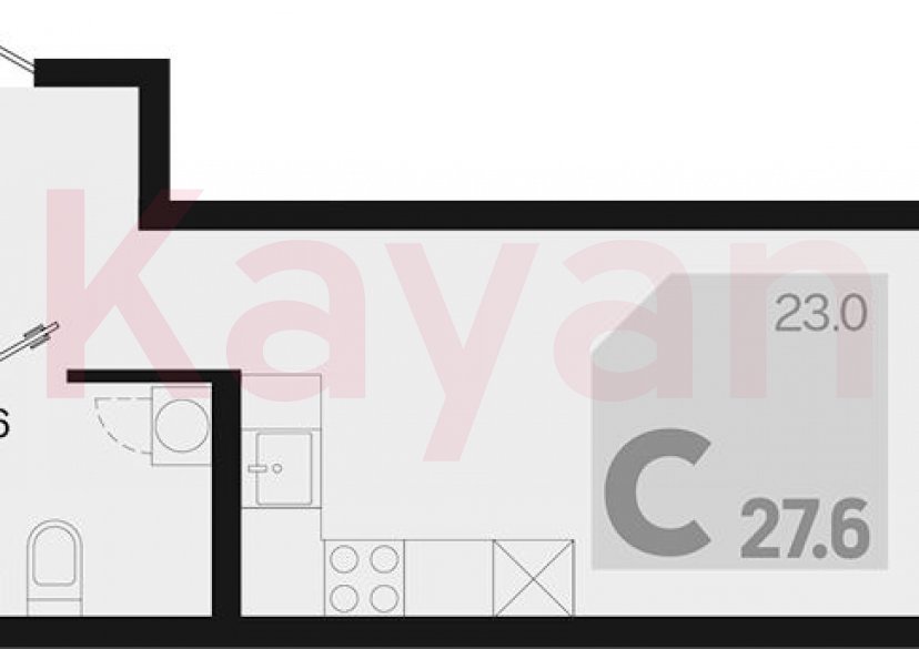 Продажа студии, 27.6 кв.м фото 0 Продажа студии, 27.6 кв.м фото 0