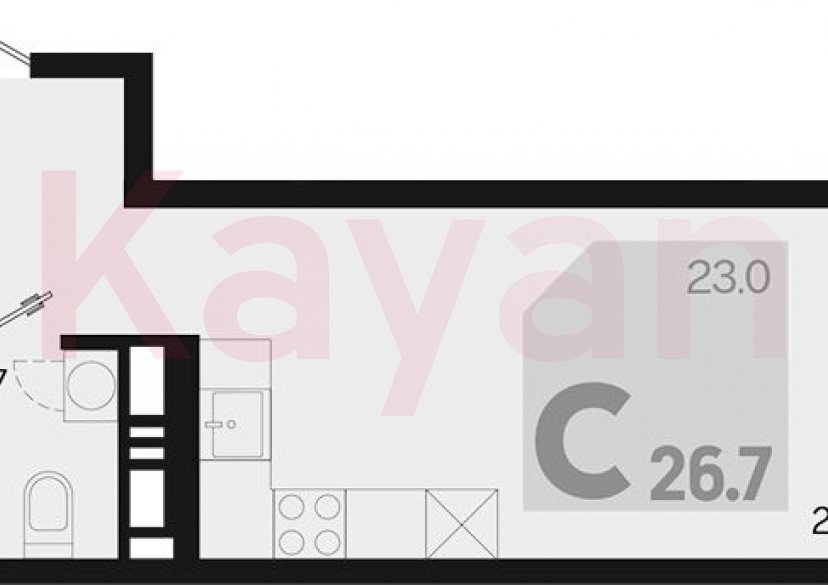 Продажа студии, 26.7 кв.м фото 0