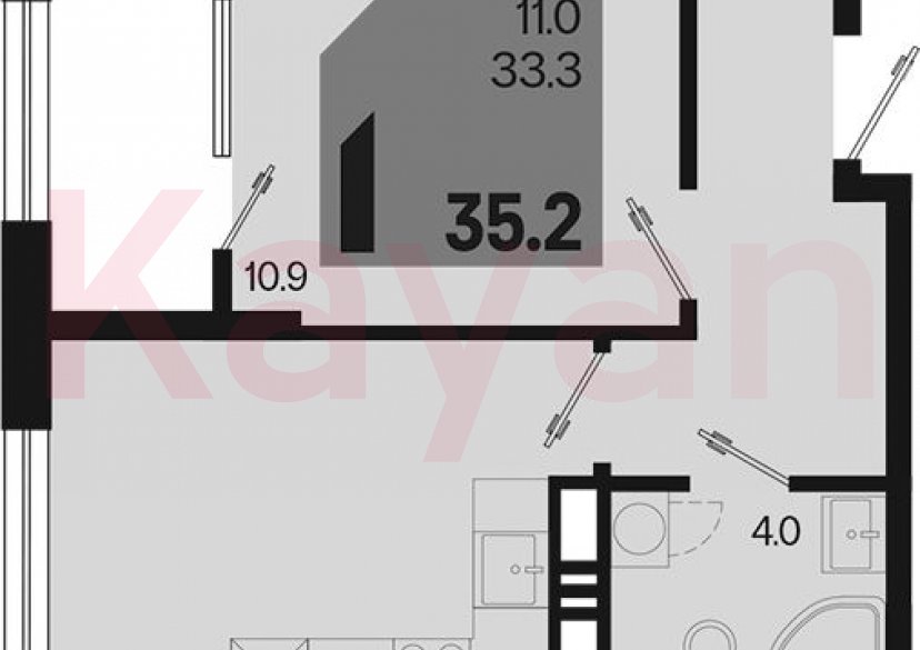 Продажа 1-комн. квартиры, 33.3 кв.м фото 0 Продажа 1-комн. квартиры, 33.3 кв.м фото 0