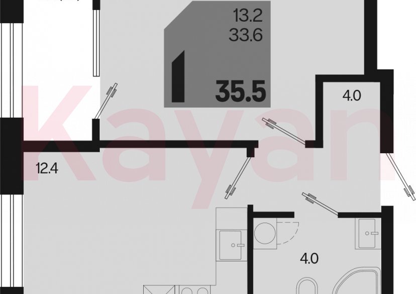 Продажа 1-комн. квартиры, 33.6 кв.м фото 0 Продажа 1-комн. квартиры, 33.6 кв.м фото 0