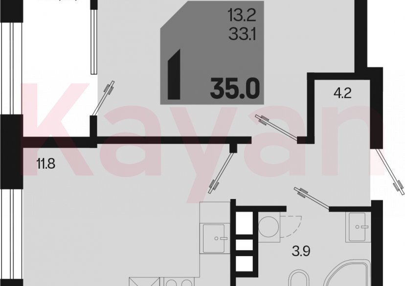 Продажа 1-комн. квартиры, 33.1 кв.м фото 0