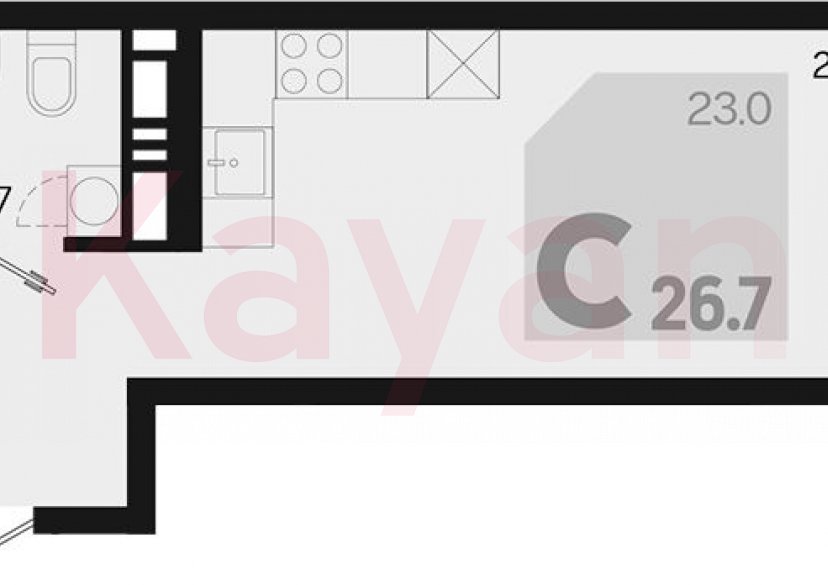 Продажа студии, 26.7 кв.м фото 0