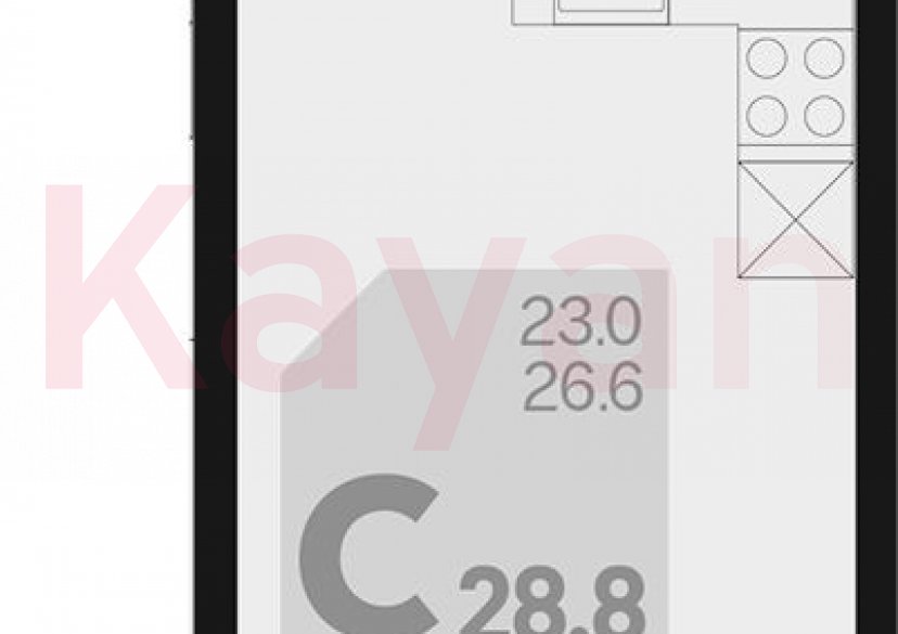 Продажа студии, 26.6 кв.м фото 0