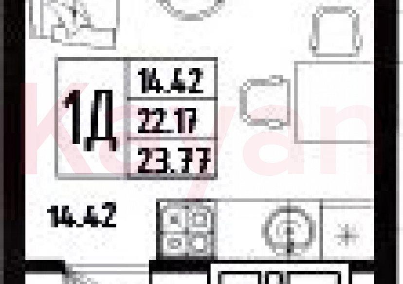 Продажа студии, 22.17 кв.м фото 0